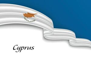 Waving ribbon with flag of Cyprus vector