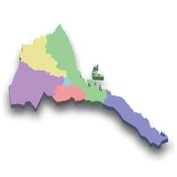 3d isometric colored map of Eritrea vector