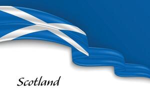 Waving ribbon with flag of Scotland vector