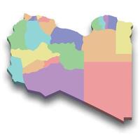 3d isometric colored map of Libya vector