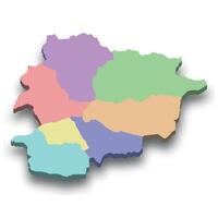 3d isometric colored map of Andorra vector