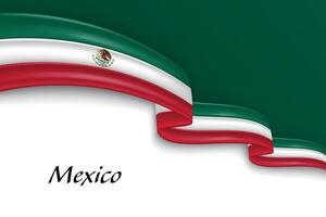 Waving ribbon with flag of Mexico vector
