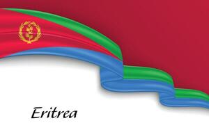 Waving ribbon with flag of Eritrea vector