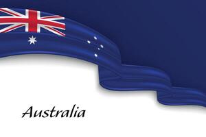Waving ribbon with flag of Australia vector