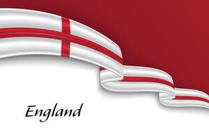 Waving ribbon with flag of England vector