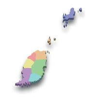 3d isometric colored map of Grenada vector