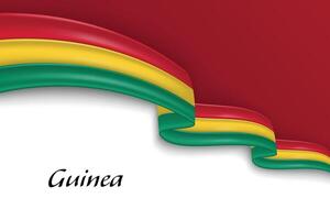 Waving ribbon with flag of Guinea vector
