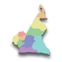 3d isometric colored map of Cameroon vector