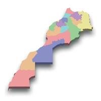 3d isometric colored map of Morocco vector
