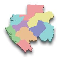 3d isometric colored map of Gabon vector
