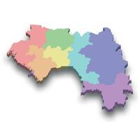 3d isometric colored map of Guinea vector