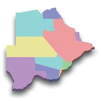 3d isometric colored map of Botswana vector