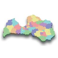 3d isometric colored map of Latvia vector
