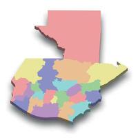 3d isometric colored map of Guatemala vector
