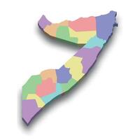 3d isometric colored map of Somalia vector