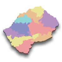 3d isometric colored map of Lesotho vector