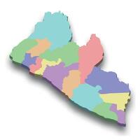 3d isometric colored map of Liberia vector