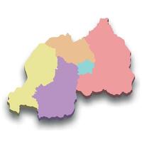 3d isometric colored map of Rwanda vector