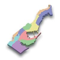 3d isometric colored map of Monaco vector