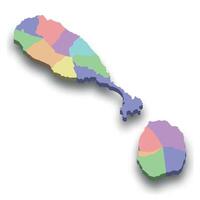 3d isometric colored map of Saint Kitts and Nevis vector
