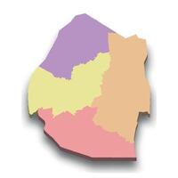 3d isometric colored map of Eswatini vector