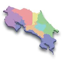 3d isometric colored map of Costa Rica vector