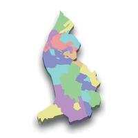 3d isometric colored map of Liechtenstein vector