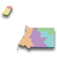 3d isometric colored map of Equatorial Guinea vector