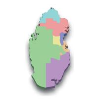 3d isometric colored map of Qatar vector