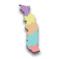 3d isometric colored map of Togo vector
