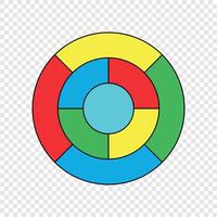 Colorful Circular Diagram Representing Five-Color Theorem Concept vector