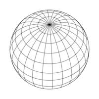 Earth planet globe grid of meridians and parallels vector
