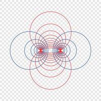 Apollonian Circles Geometric Pattern in Red and Blue vector