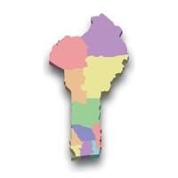 3d isometric colored map of Benin vector