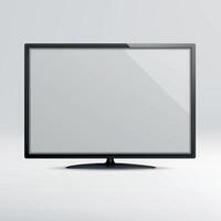 Modern Flat Screen Television with Blank Display vector