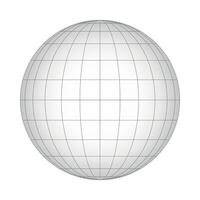 Earth planet globe grid of meridians and parallels vector