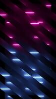 Vertical abstract background with sleek diagonal stripes and vibrant pink and blue glowing neon lines. Modern stylish tech concept. Full HD and looping neon background animation. video