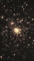 Vertical - shiny glitzy rippling golden particles mirror ball effect background. This glittering sparkling disco party background is full HD and a seamless loop. video