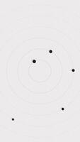 Minimalist abstract background with black spheres orbiting on concentric circles with grid pattern. Atomic structure concept. This sleek clean science vertical animation is full HD and looping. video