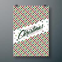 Christmas and New Year Illustration with Typography Letter and Abstract Color Texture Pattern on White Background. Holiday Season Celebration Design for Greeting Card, Party Invitation or Promo vector