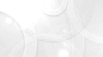 white backdrop with soft grey circles, casting gentle shadows. Employ seamless circular gradients for an elegant, 3D geometric frame ideal for diverse tech contexts video