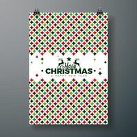Christmas and New Year Illustration with Typography Letter and Abstract Color Texture Pattern on White Background. Holiday Season Celebration Design for Greeting Card, Party Invitation or Promo vector
