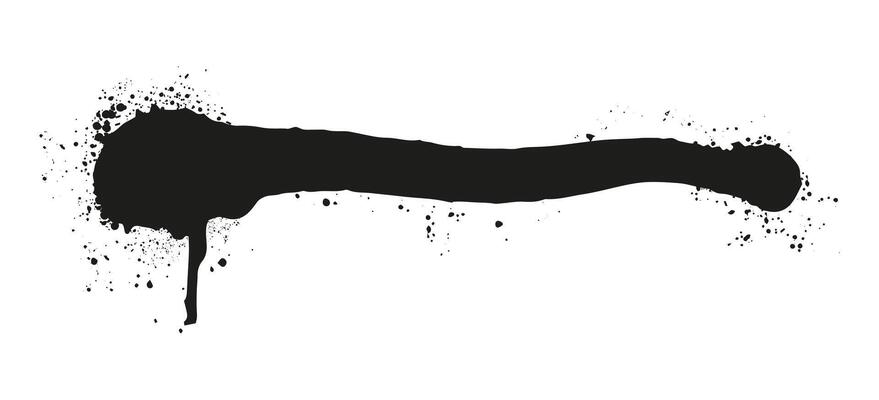 Ink splatter with elongated stroke artistic illustration art design showing a dripping and spreading effect. Suitable for creative designs flat illustration