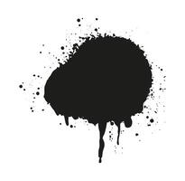 Black ink splatter on white background in a flat illustration representing creative art symbol with abstract expression design concept vector