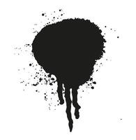 Stylized abstract black ink splash flat illustration on a clean white background Perfect for creative artistic designs logos and minimalistic projects vector