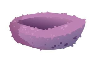 Purple hollow sea sponge with a smooth texture and rounded structure flat illustration depicting a marine organism used in various applications vector