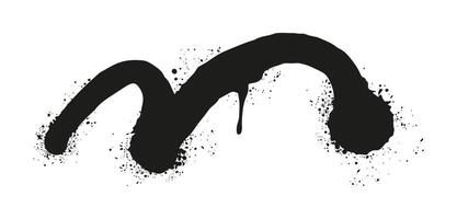 Black ink brush stroke splatter creating an abstract monochrome art piece this flat illustration showcases an organic and fluid motion captured in ink vector
