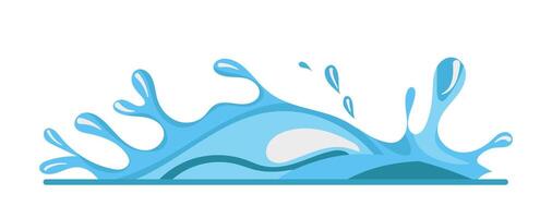 plano ilustración de un azul agua chapoteo con olas el chapoteo y olas son representado en un limpiar y sencillo diseño estilo exhibiendo el dinámica movimientos de agua gotas vector