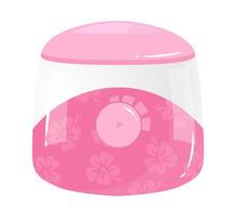 Pink floral decorated air sterilizer illustration the image features a flower pattern the sterilizer has control buttons a bright and vibrant color scheme is observed in this flat illustration vector