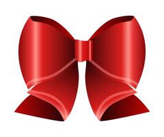 Red bow flat illustration design featuring a shiny appearance on each loop vector